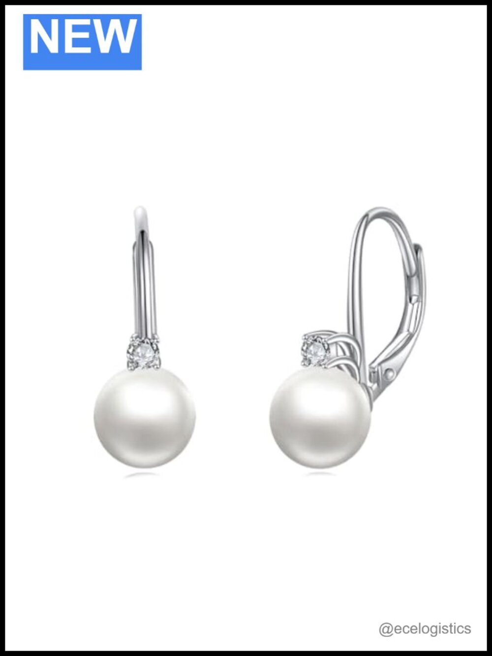 925 Sterling Silver Freshwater Pearl Leverback Drop Earrings